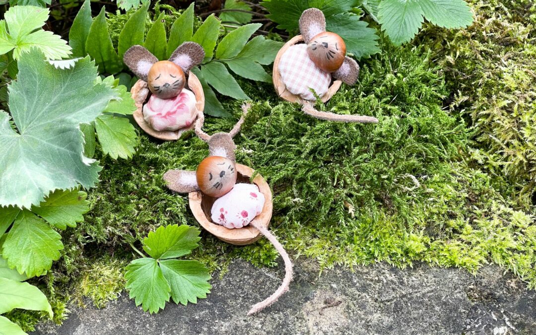Mäuschen im Walnussbett